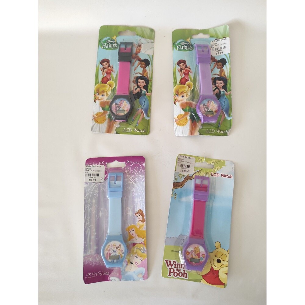 Disney Princes And Winnie The Pooh 2014 Girls LCD Digital Watches lot of 4